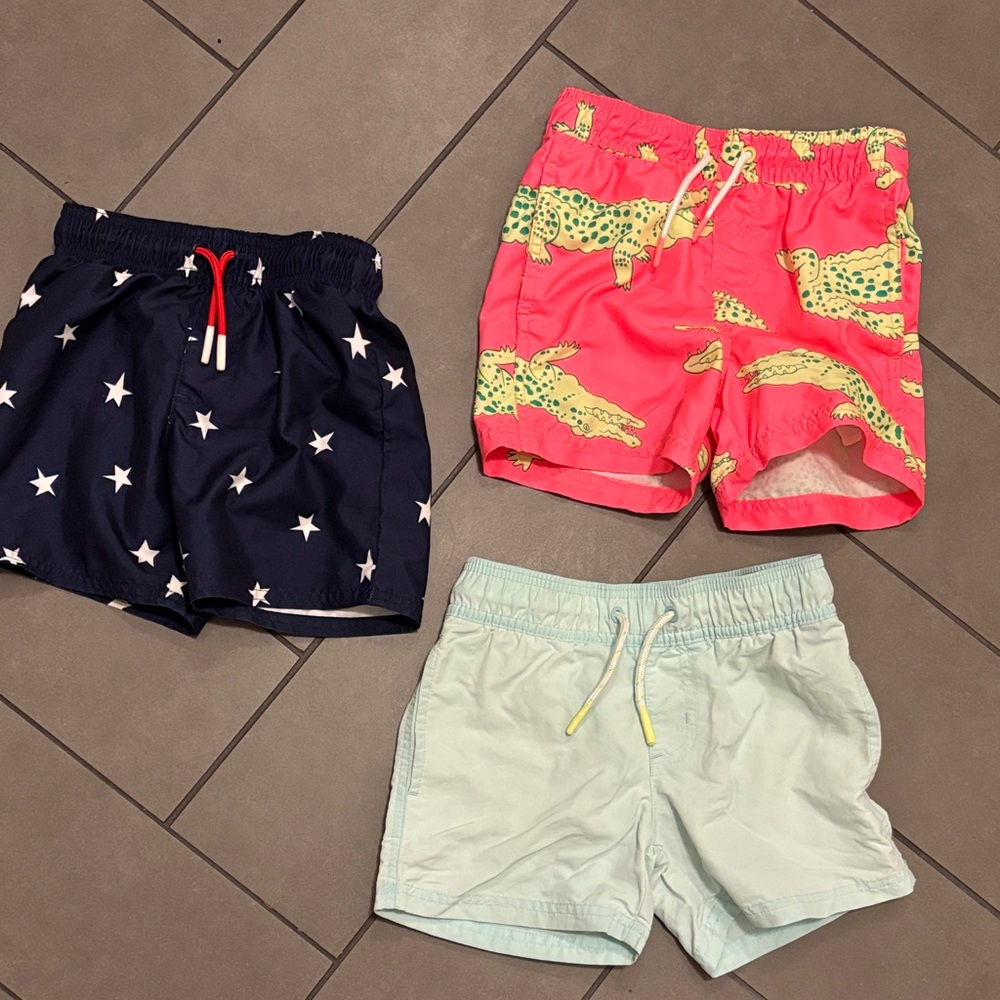 Bundle of 3- 4/5 T Cat & Jack Kids Swim Trunks